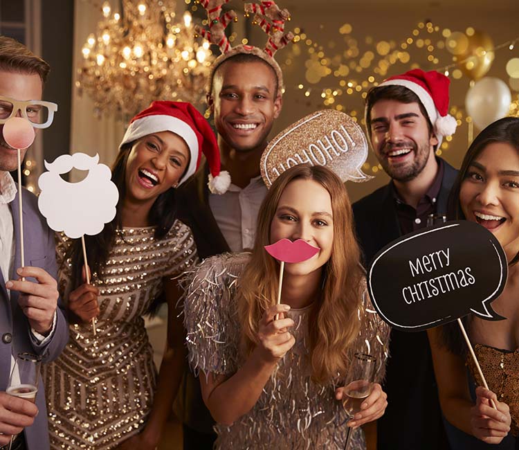 Guests holding signs at a Vallejo birthday party