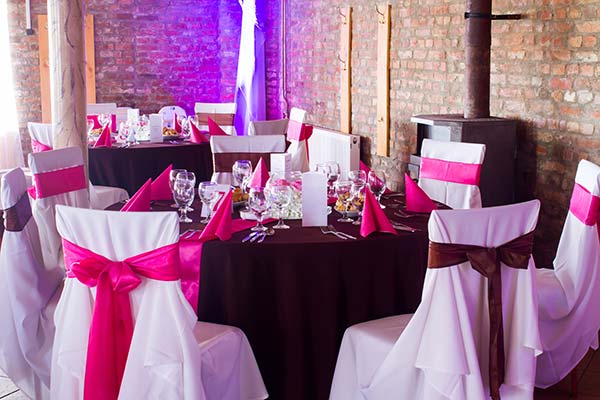 Table decorated for a party in Vallejo with balloons